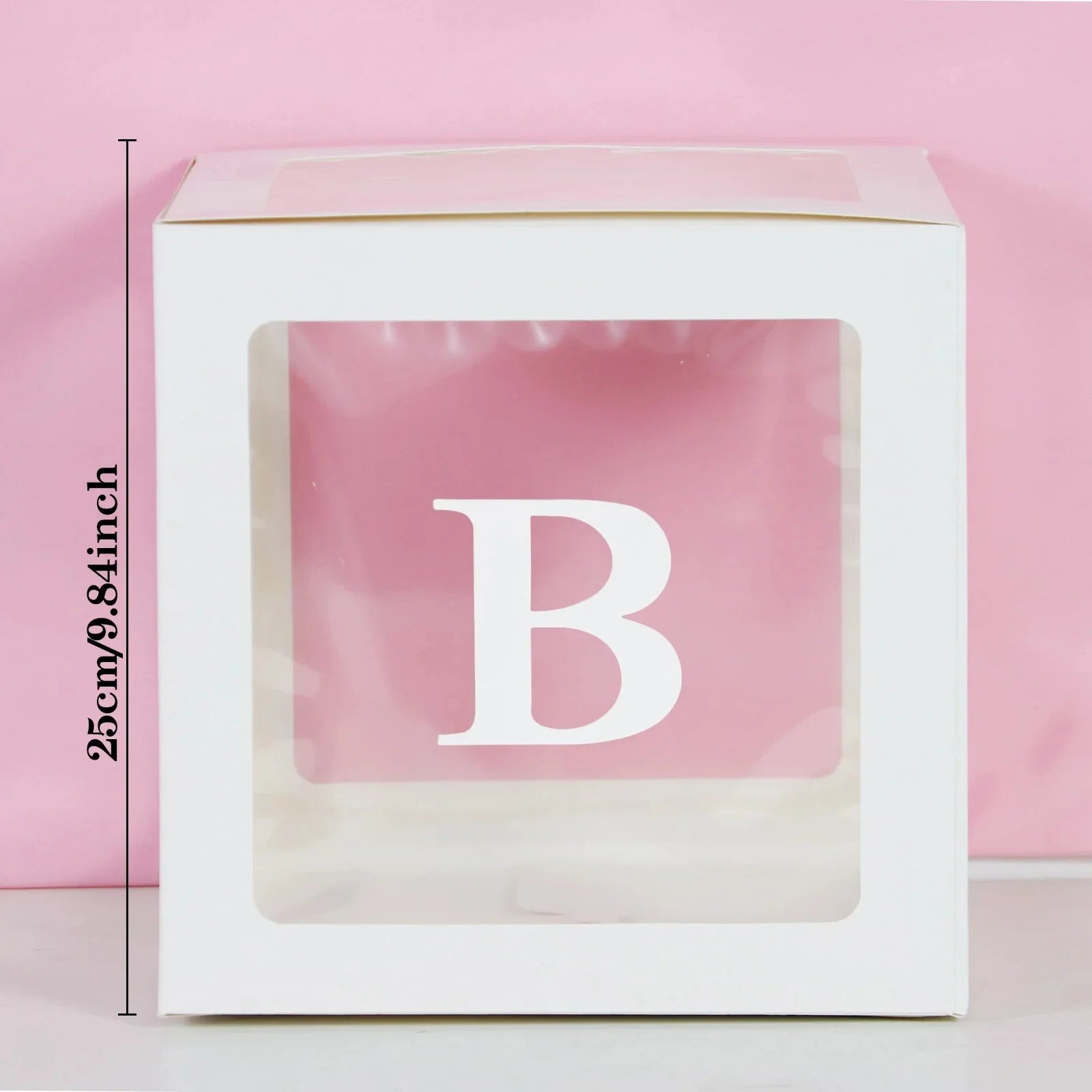 25cm Transparent Letter Gift Box – A-Z Alphabet for Baby Shower, Wedding & Party Decor