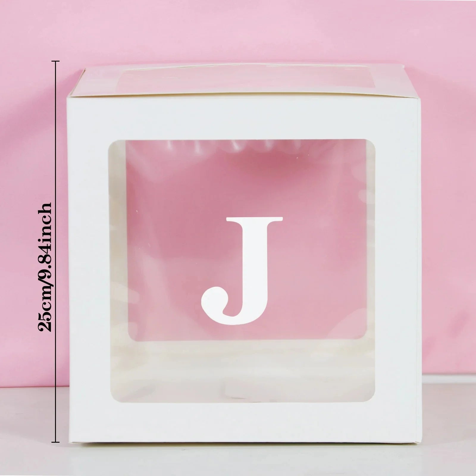 25cm Transparent Letter Gift Box – A-Z Alphabet for Baby Shower, Wedding & Party Decor