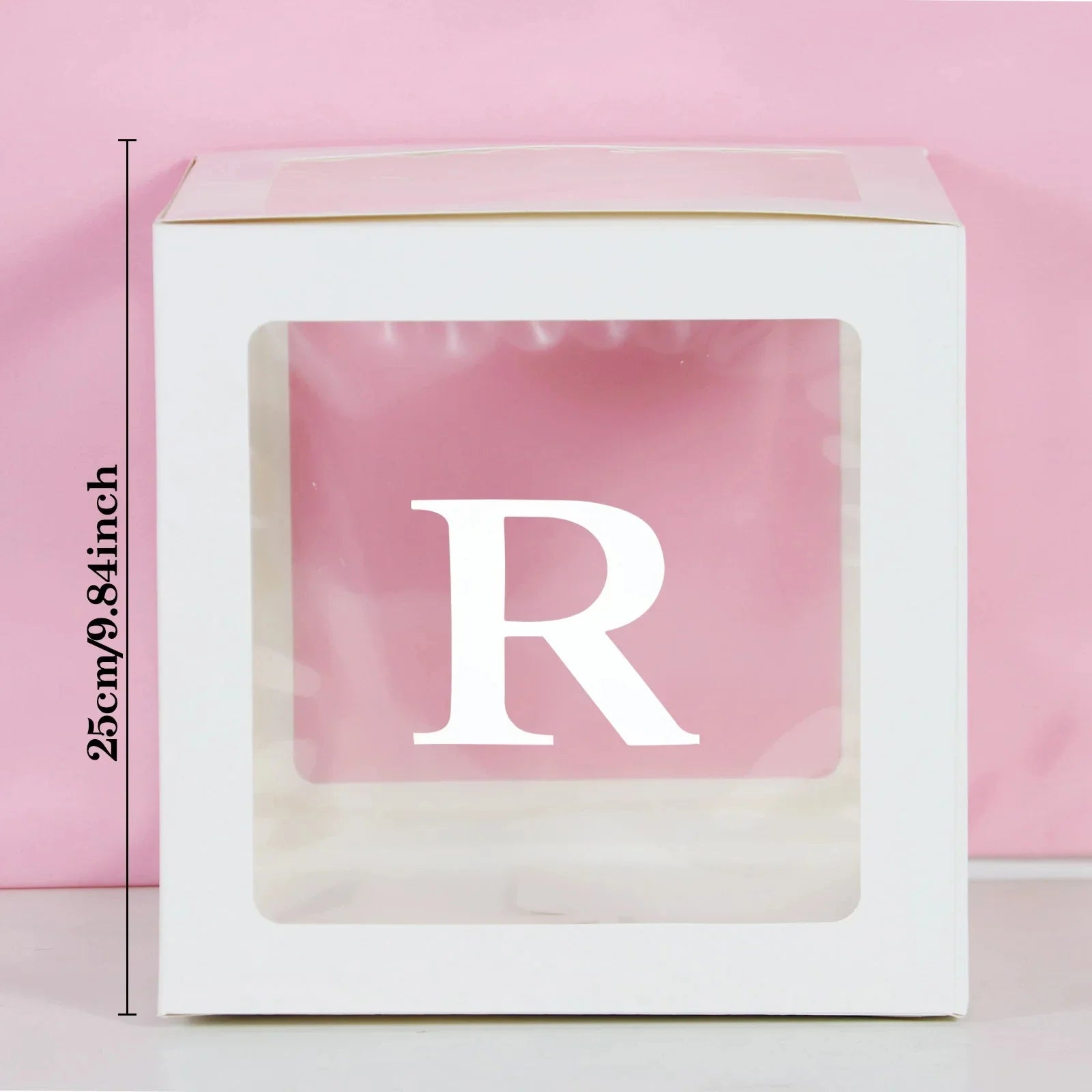 25cm Transparent Letter Gift Box – A-Z Alphabet for Baby Shower, Wedding & Party Decor