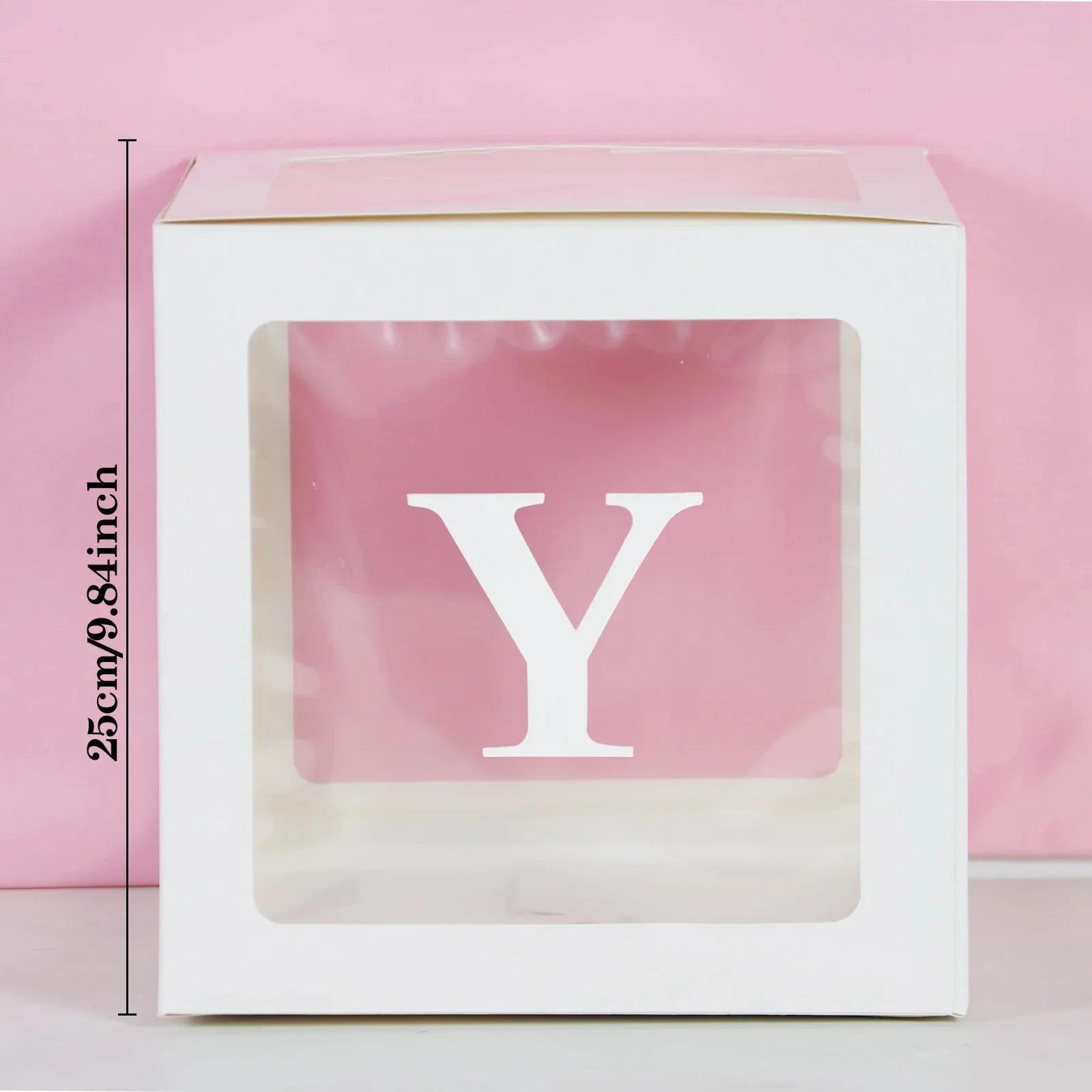 25cm Transparent Letter Gift Box – A-Z Alphabet for Baby Shower, Wedding & Party Decor