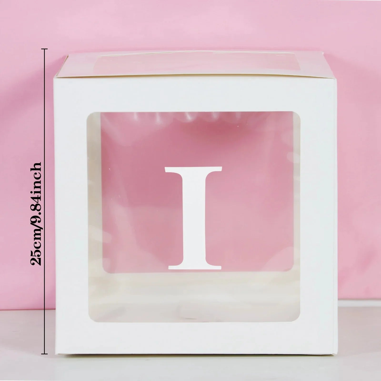 25cm Transparent Letter Gift Box – A-Z Alphabet for Baby Shower, Wedding & Party Decor