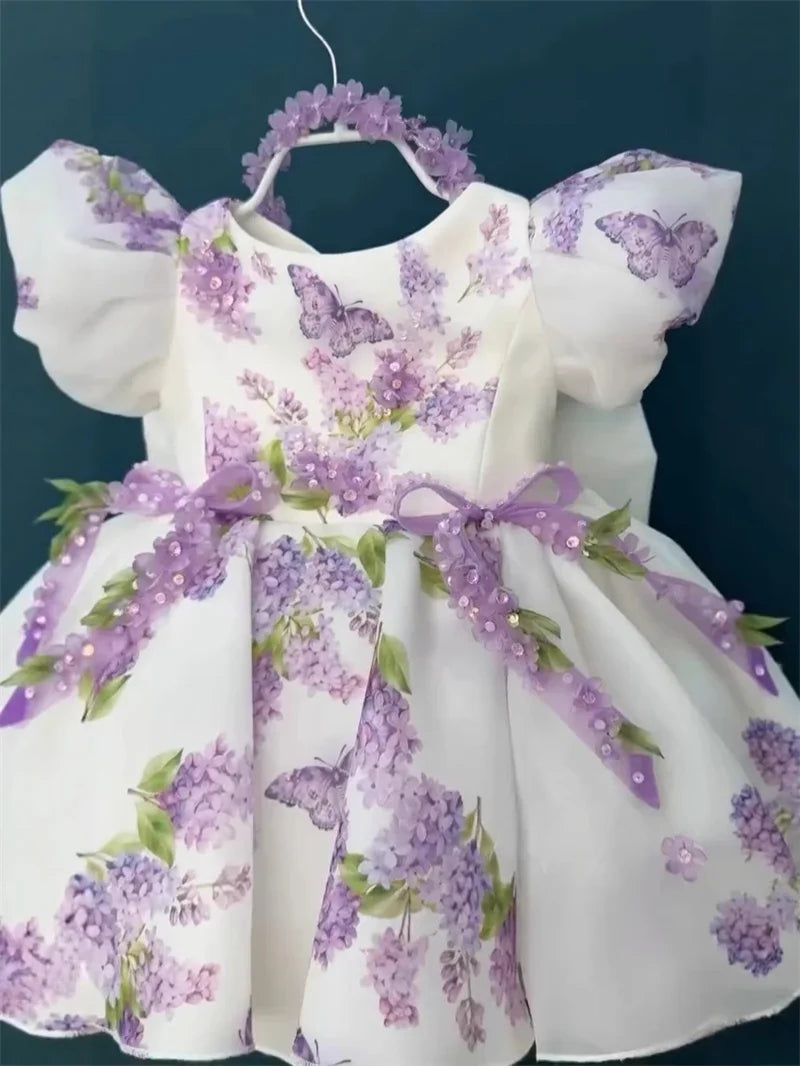 Custom Flower Girl Dress – Wedding, Birthday & Pageant Princess Ball Gown (12M–14)