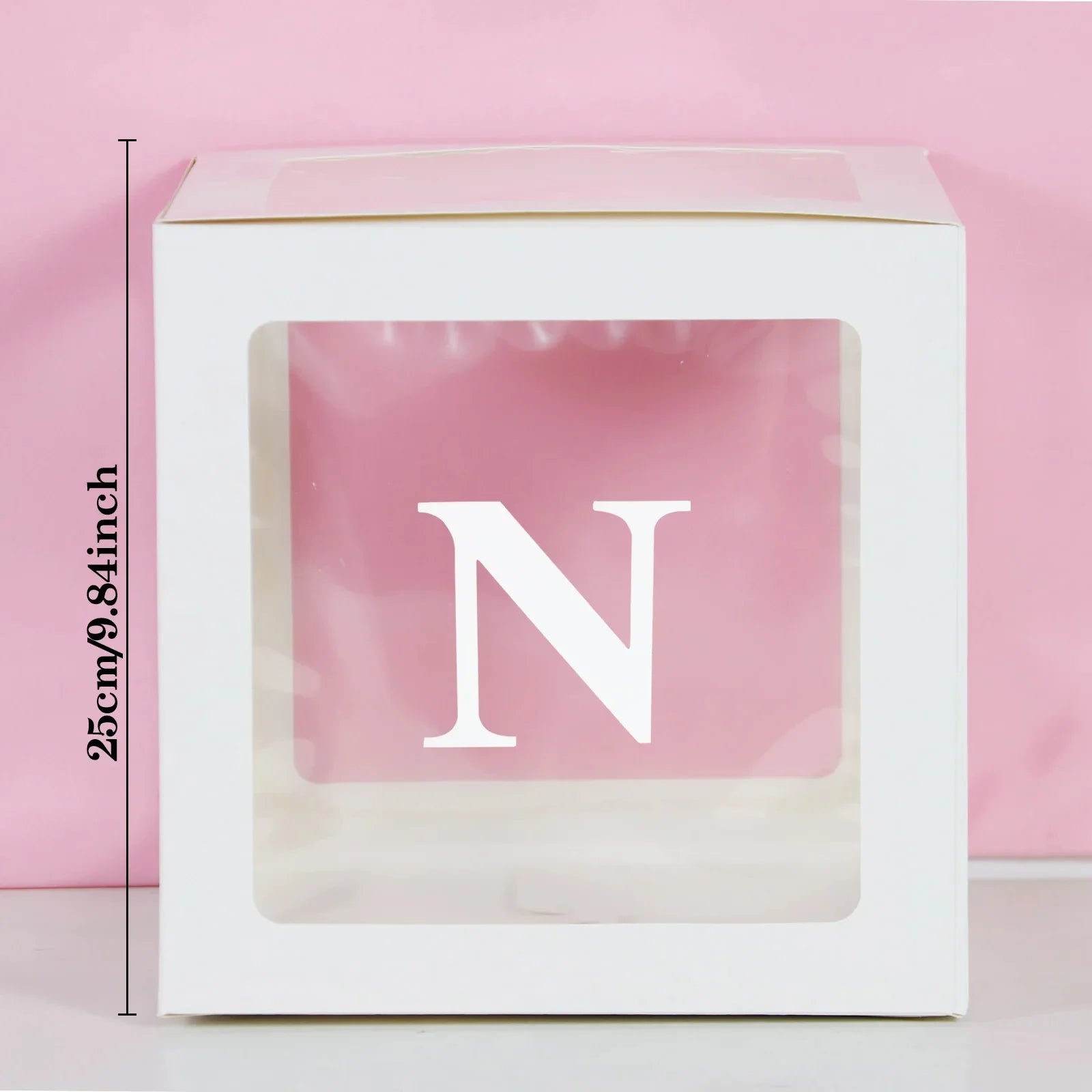 25cm Transparent Letter Gift Box – A-Z Alphabet for Baby Shower, Wedding & Party Decor