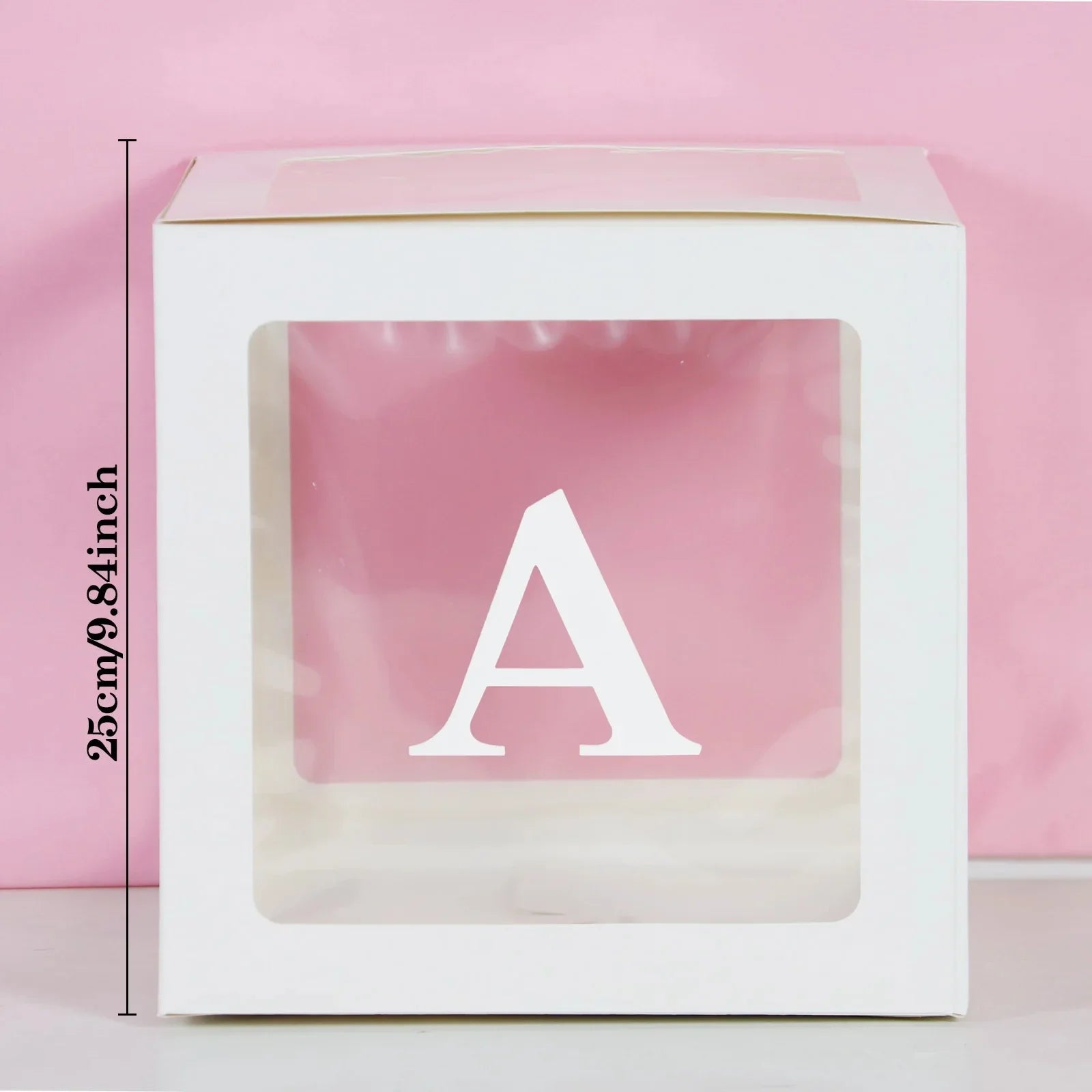 25cm Transparent Letter Gift Box – A-Z Alphabet for Baby Shower, Wedding & Party Decor