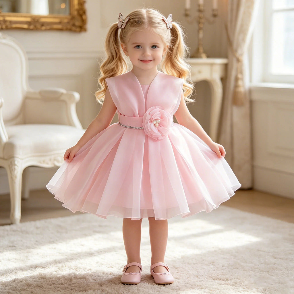 Baby Girl Flower Dress – Baptism, Birthday & Wedding Princess Gown (6M–3Y)