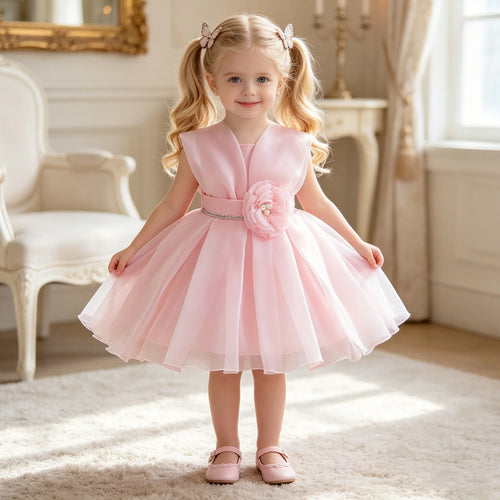 Baby Girl Flower Dress – Baptism, Birthday & Wedding Princess Gown (6M–3Y)