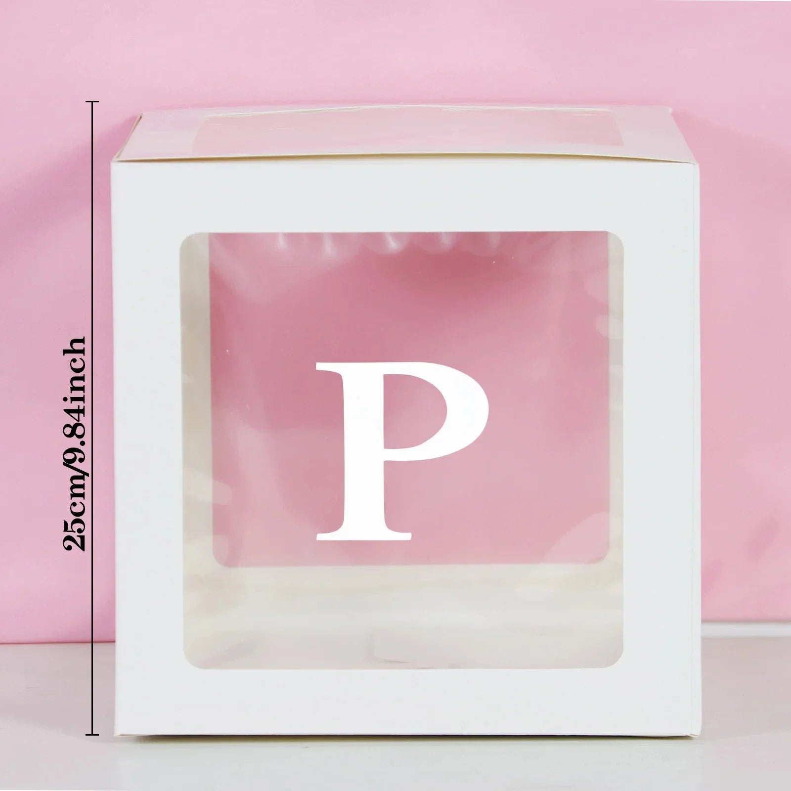25cm Transparent Letter Gift Box – A-Z Alphabet for Baby Shower, Wedding & Party Decor