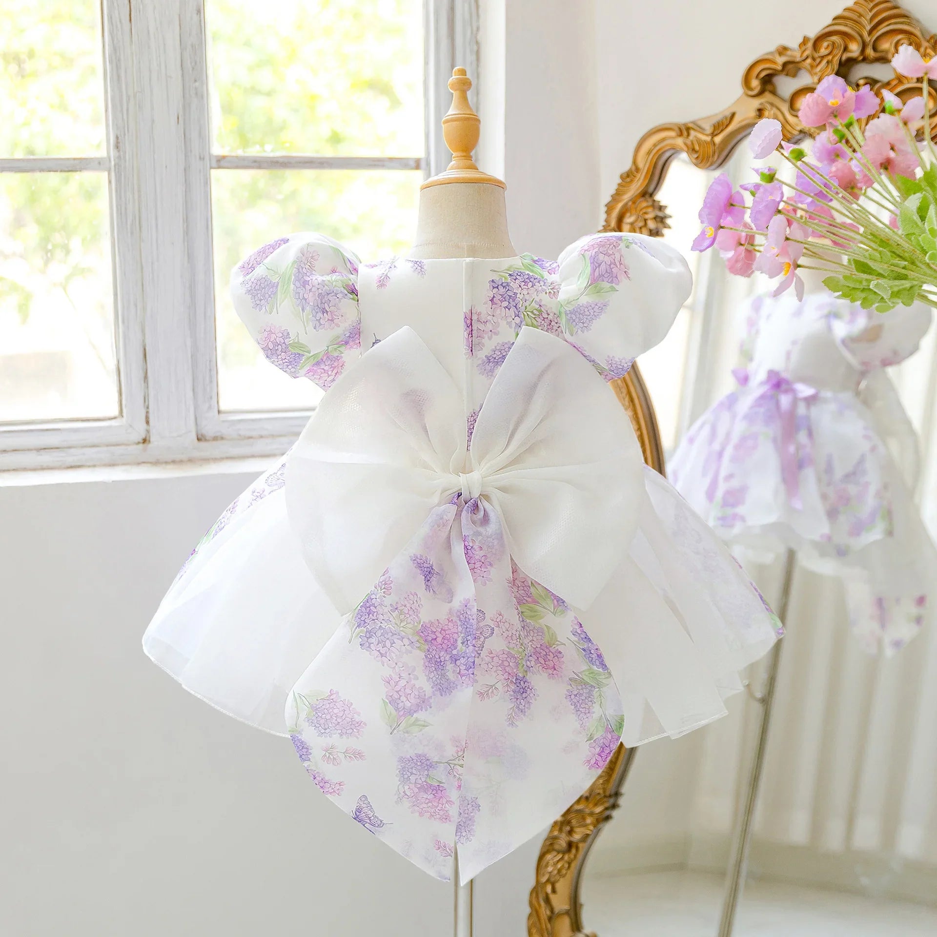 Girls Floral Princess Dress – Runway Flower Girl Gown for Birthday & Party (6M–3Y)