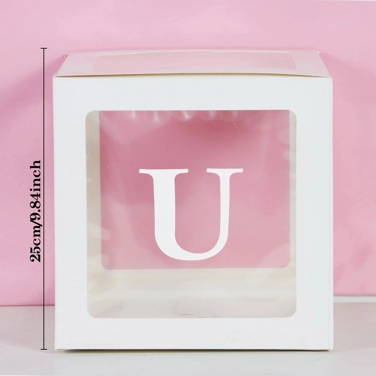 25cm Transparent Letter Gift Box – A-Z Alphabet for Baby Shower, Wedding & Party Decor