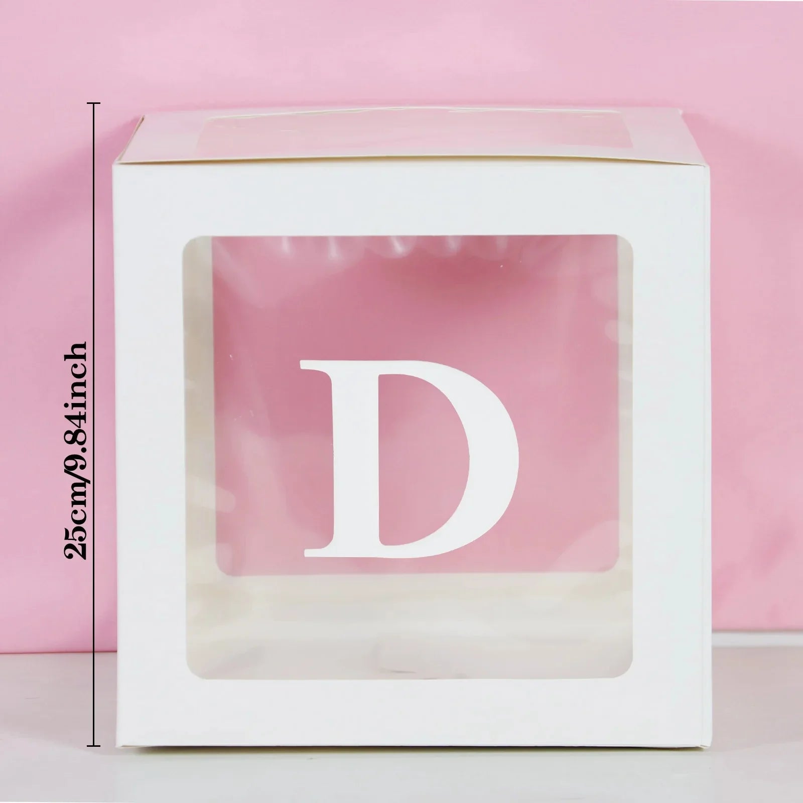 25cm Transparent Letter Gift Box – A-Z Alphabet for Baby Shower, Wedding & Party Decor