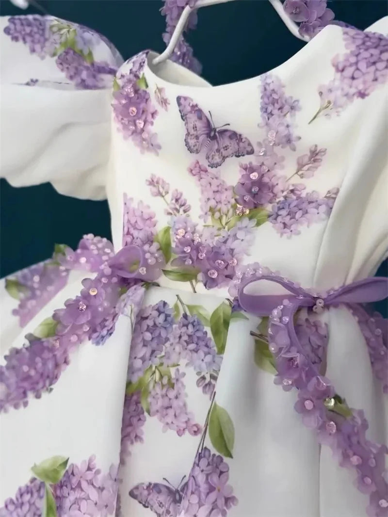 Custom Flower Girl Dress – Wedding, Birthday & Pageant Princess Ball Gown (12M–14)