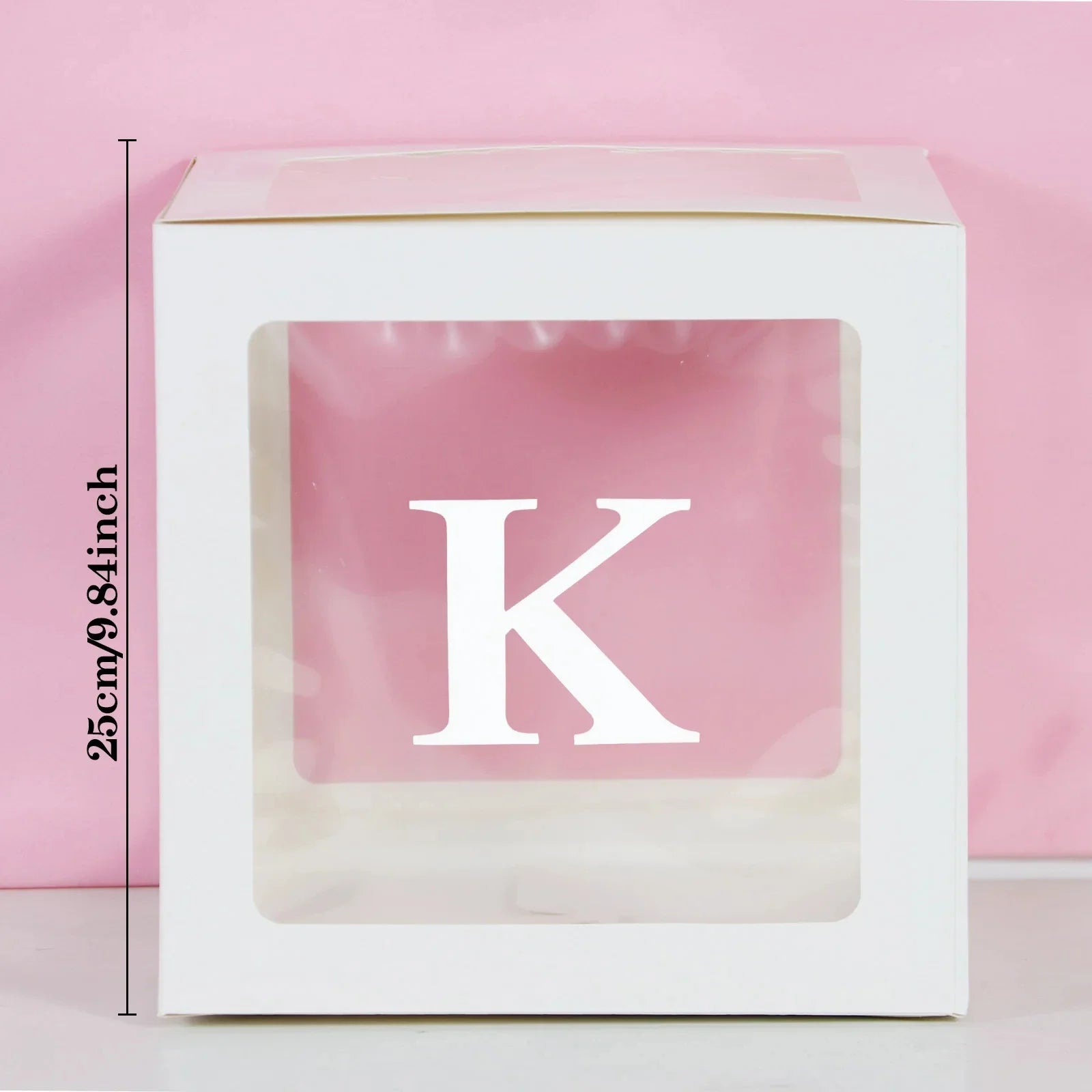 25cm Transparent Letter Gift Box – A-Z Alphabet for Baby Shower, Wedding & Party Decor