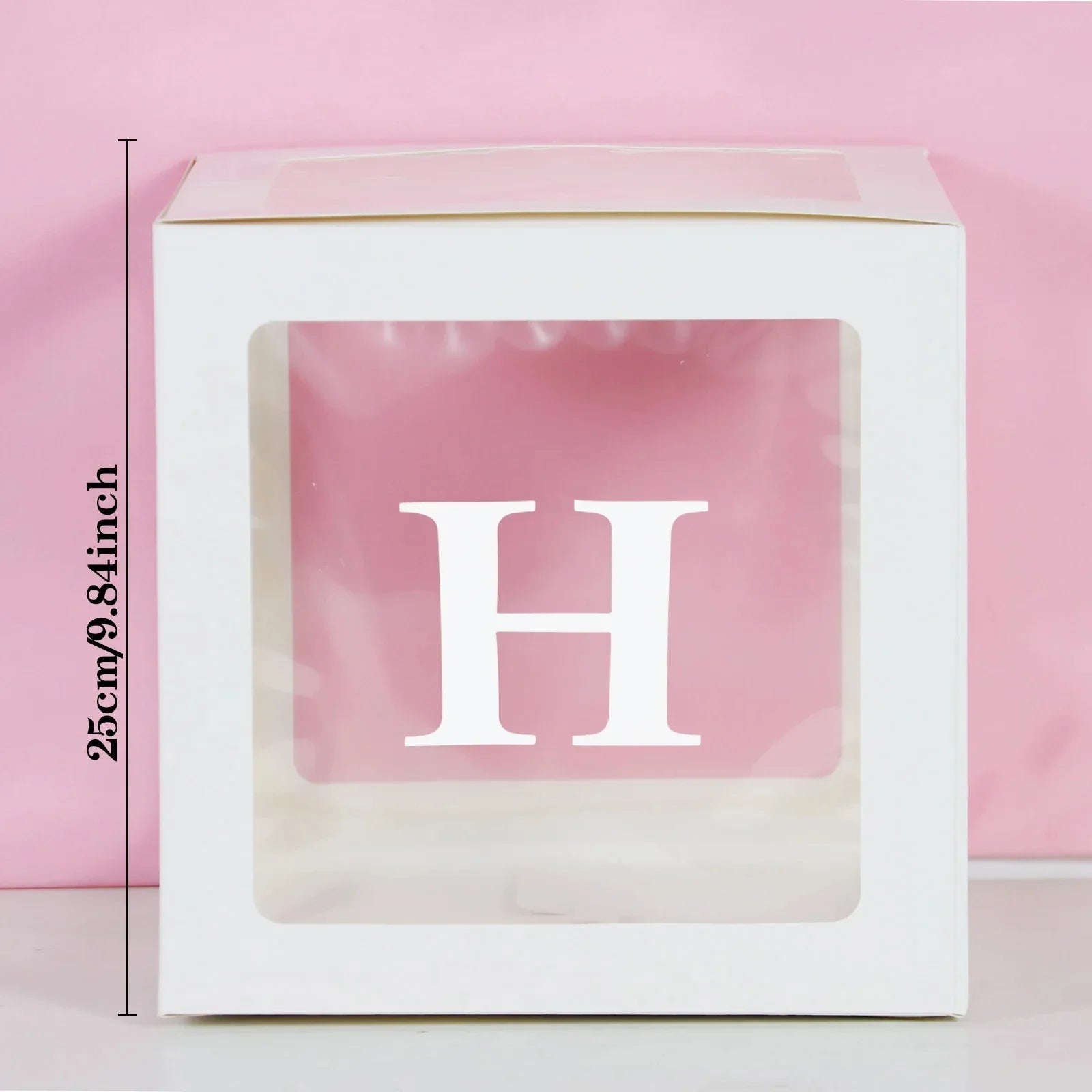 25cm Transparent Letter Gift Box – A-Z Alphabet for Baby Shower, Wedding & Party Decor