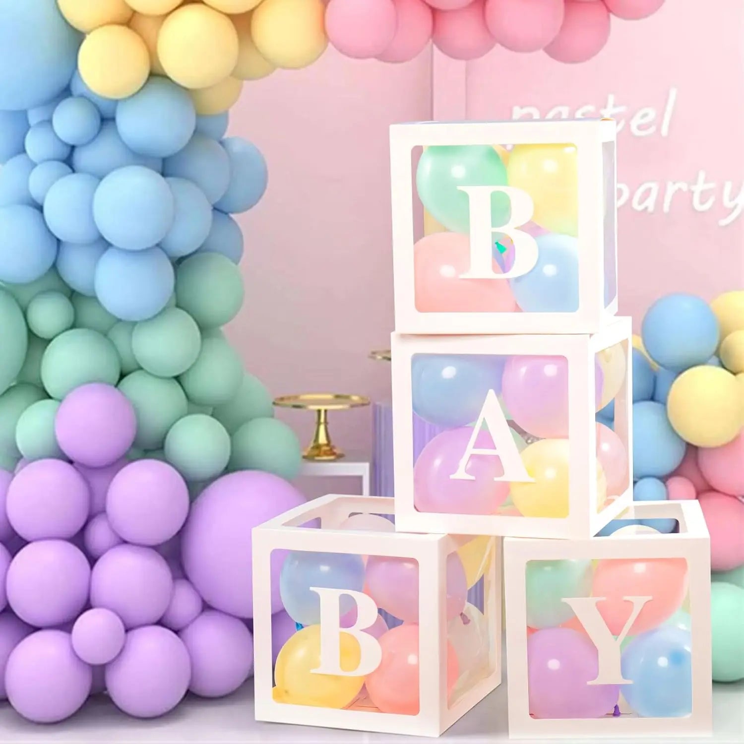 25cm Transparent Letter Gift Box – A-Z Alphabet for Baby Shower, Wedding & Party Decor