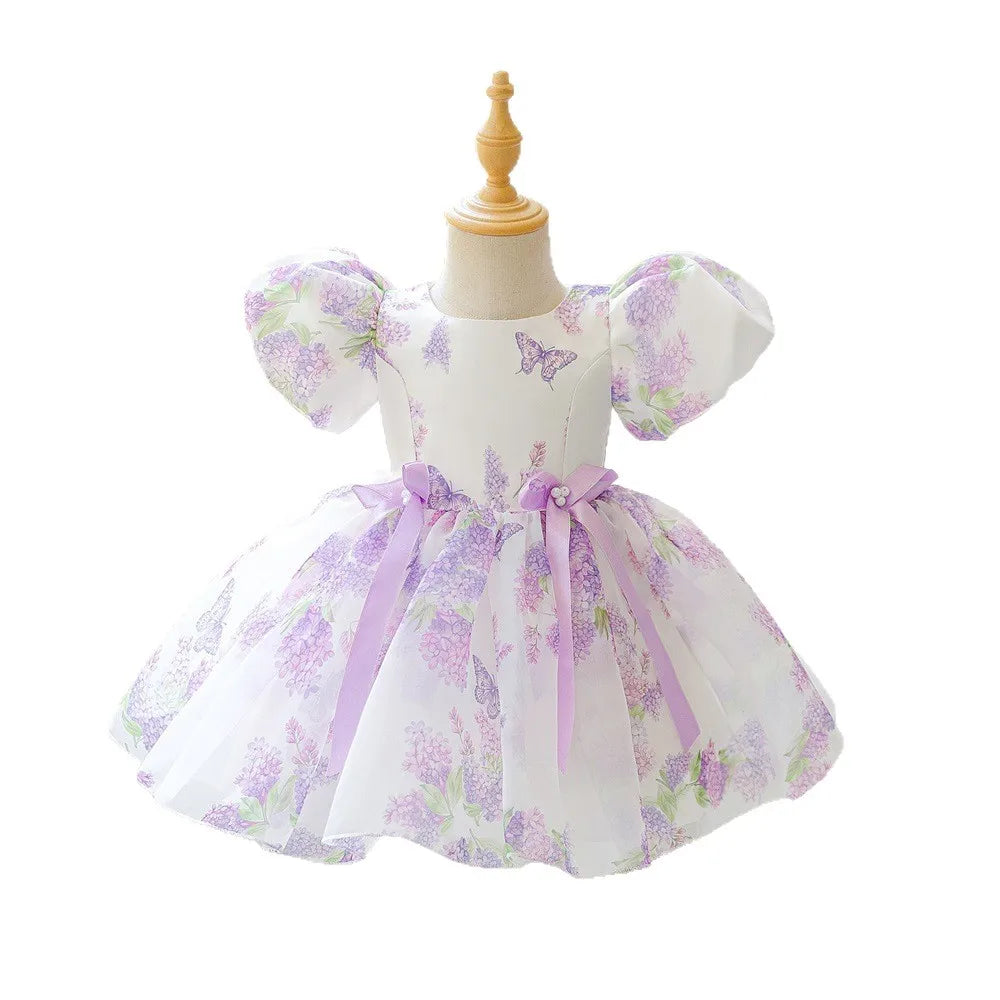 Girls Floral Princess Dress – Runway Flower Girl Gown for Birthday & Party (6M–3Y)