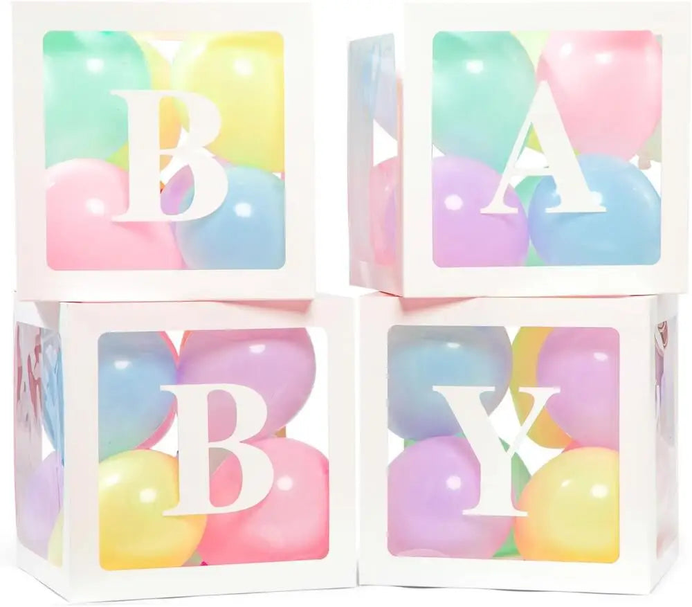 25cm Transparent Letter Gift Box – A-Z Alphabet for Baby Shower, Wedding & Party Decor
