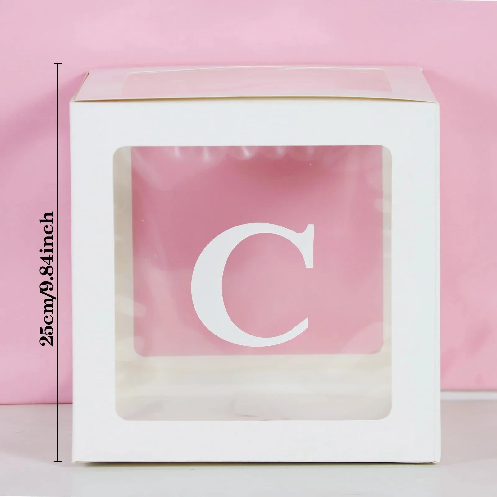 25cm Transparent Letter Gift Box – A-Z Alphabet for Baby Shower, Wedding & Party Decor