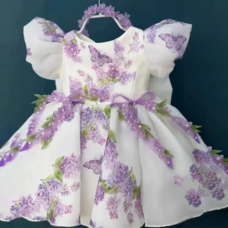 Custom Flower Girl Dress – Wedding, Birthday & Pageant Princess Ball Gown (12M–14)