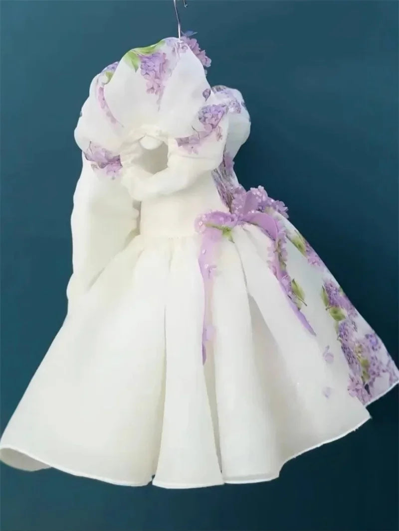 Custom Flower Girl Dress – Wedding, Birthday & Pageant Princess Ball Gown (12M–14)