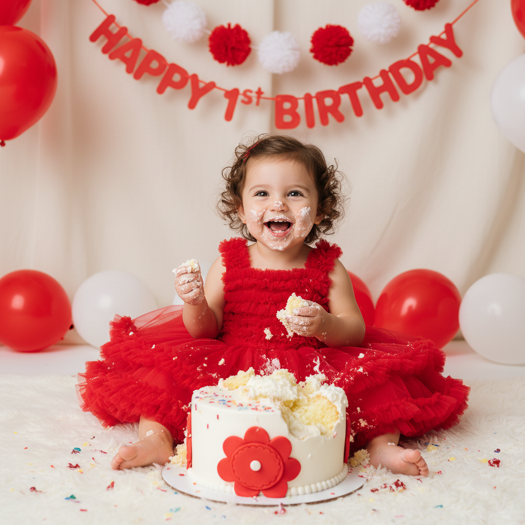 Toddler Girl Party Dress – Sleeveless Bowknot Pearl Cake Dress for Baby Girls 9M-5Y