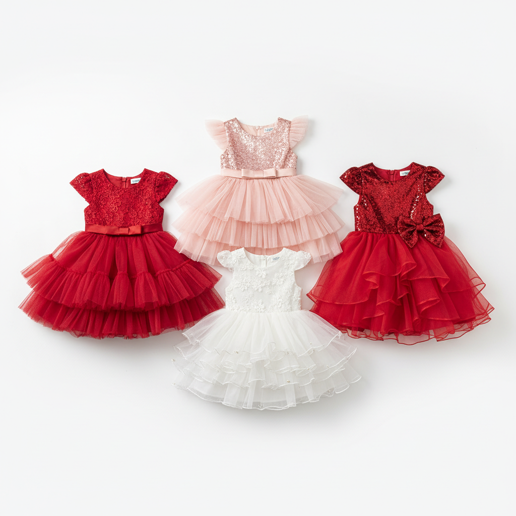 Toddler Girl Party Dress – Sleeveless Bowknot Pearl Cake Dress for Baby Girls 9M-5Y