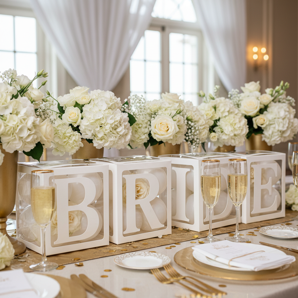 25cm Transparent Letter Gift Box – A-Z Alphabet for Baby Shower, Wedding & Party Decor