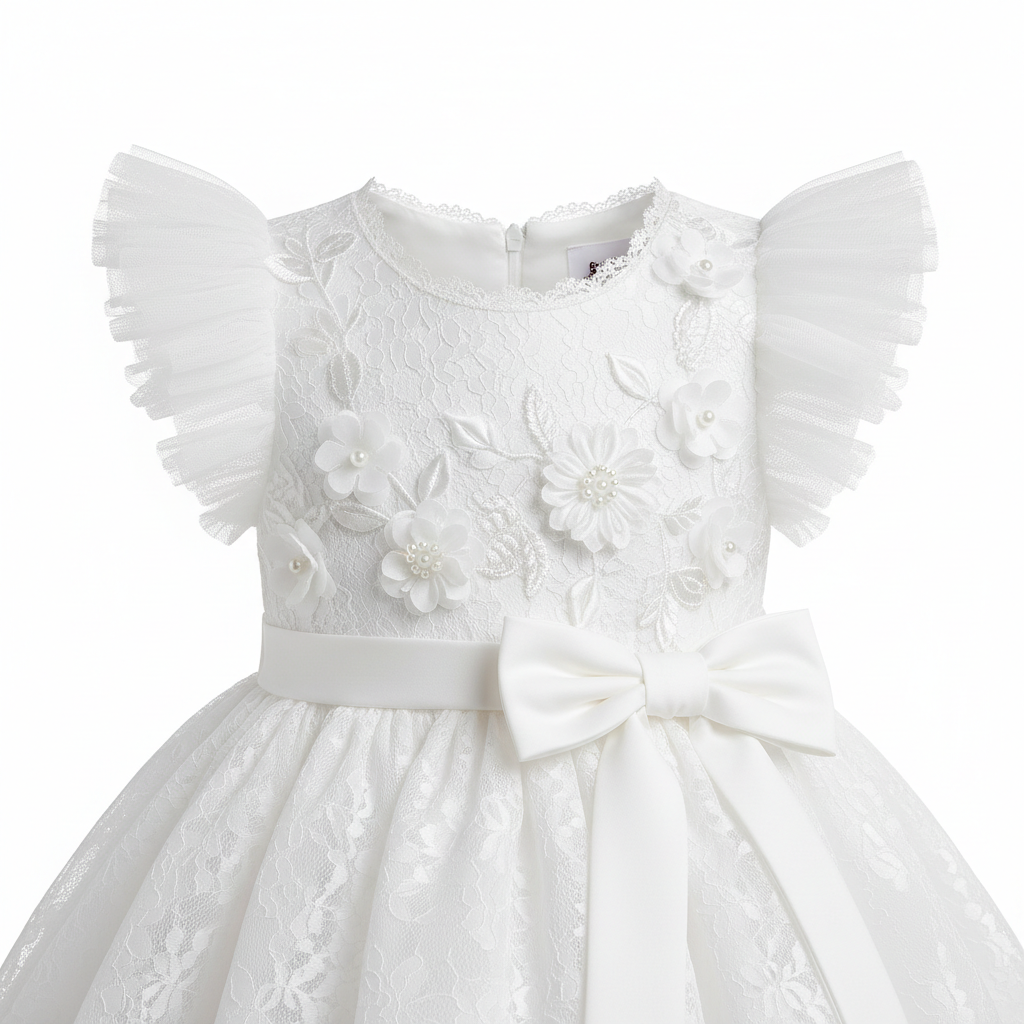 Custom Flower Girl Dress – Wedding, Birthday & Pageant Princess Ball Gown (12M–14)