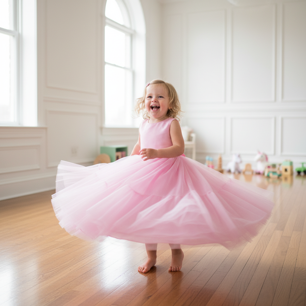 Baby Girl Flower Dress – Baptism, Birthday & Wedding Princess Gown (6M–3Y)