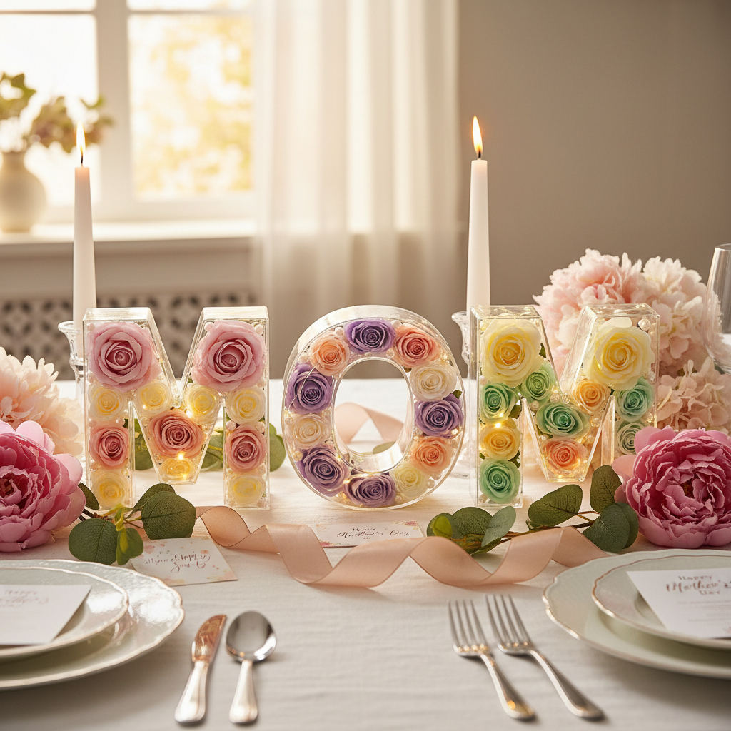 25cm Transparent Letter Gift Box – A-Z Alphabet for Baby Shower, Wedding & Party Decor