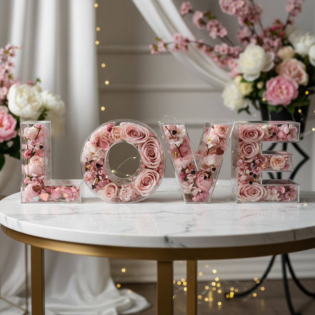 25cm Transparent Letter Gift Box – A-Z Alphabet for Baby Shower, Wedding & Party Decor