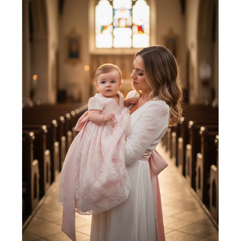 Baby Girl Flower Dress – Baptism, Birthday & Wedding Princess Gown (6M–3Y)