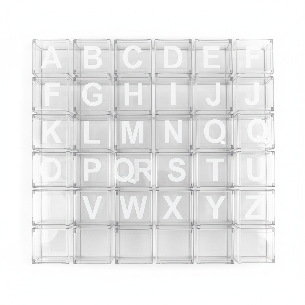 25cm Transparent Letter Gift Box – A-Z Alphabet for Baby Shower, Wedding & Party Decor