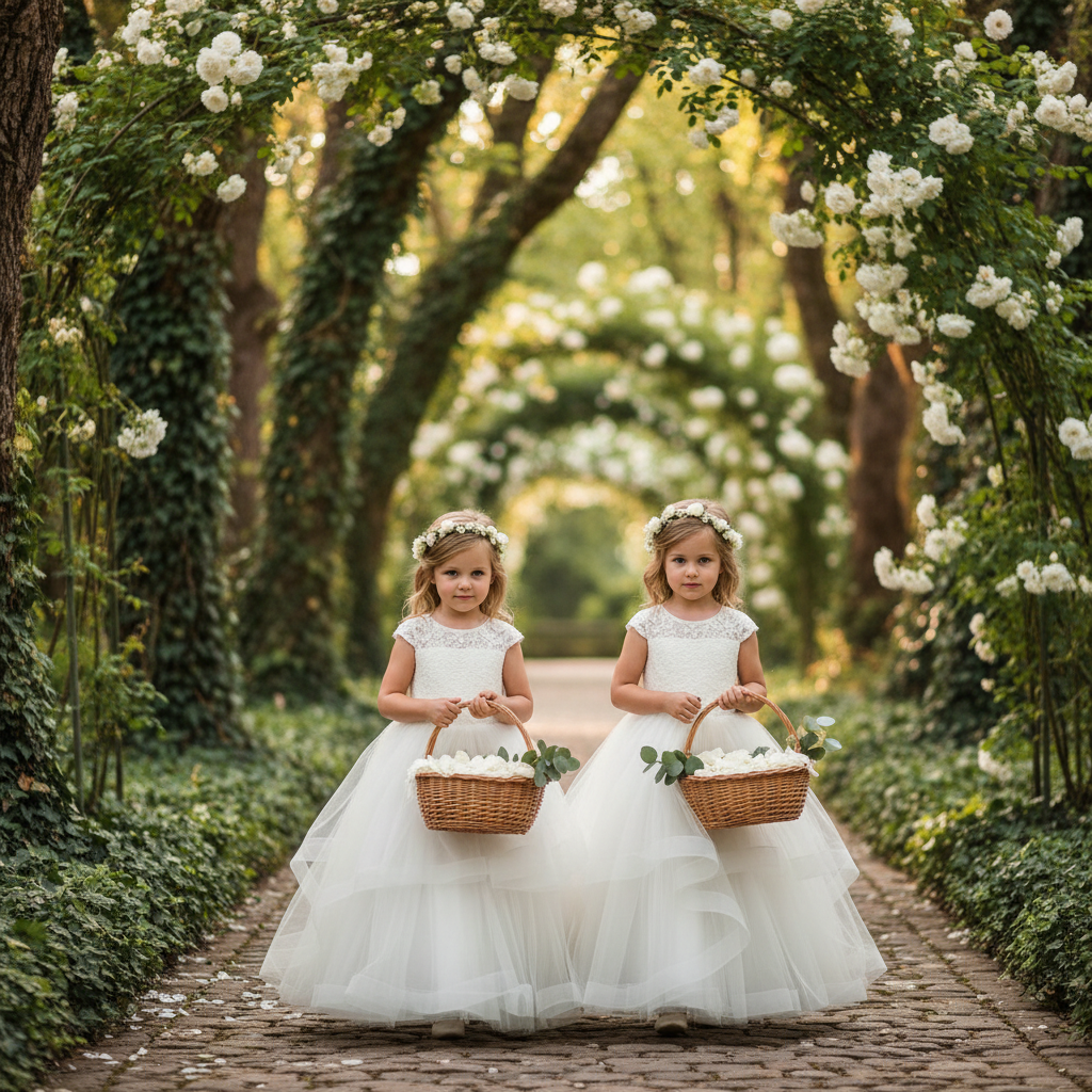 Custom Flower Girl Dress – Wedding, Birthday & Pageant Princess Ball Gown (12M–14)