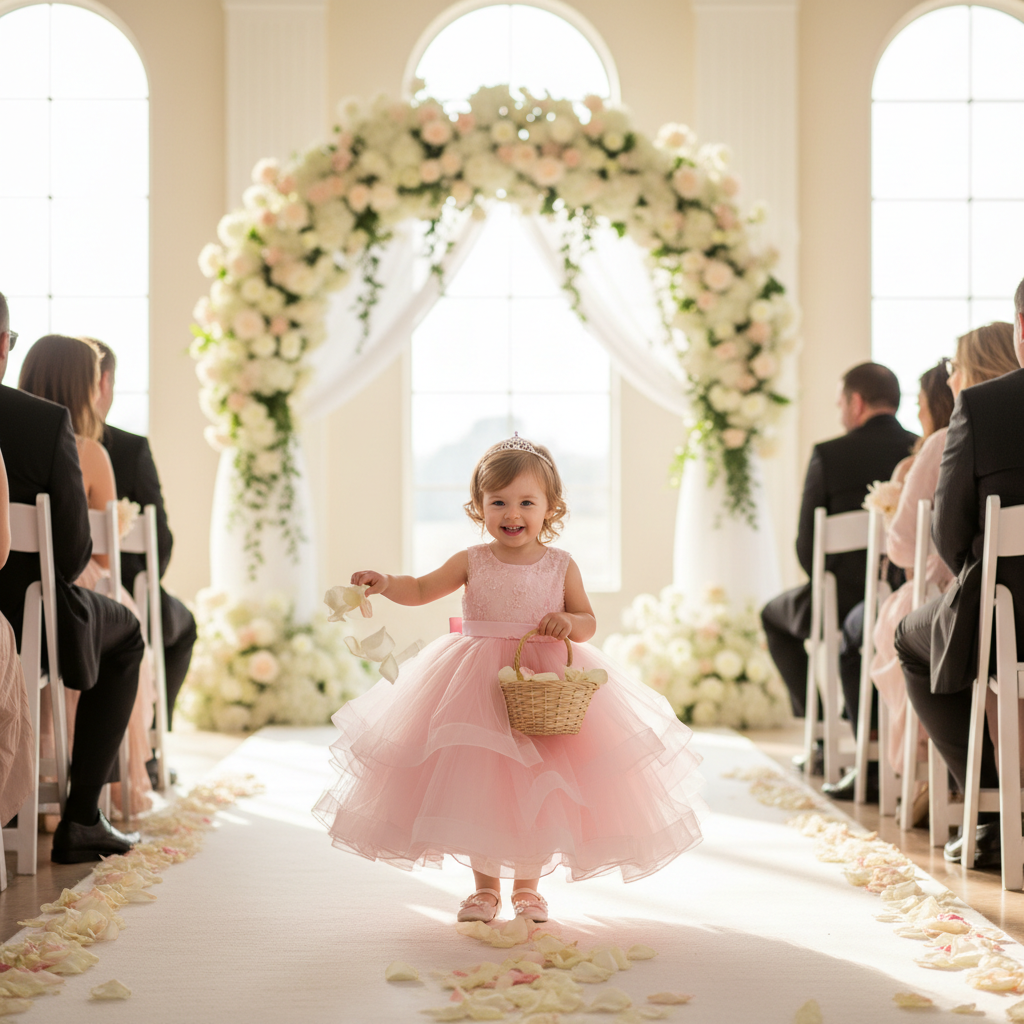 Baby Girl Flower Dress – Baptism, Birthday & Wedding Princess Gown (6M–3Y)